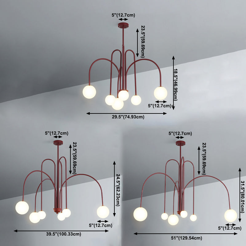 Luci di lampadario a sfera moderna Lampada lampadario del lampadario per soggiorno per soggiorno