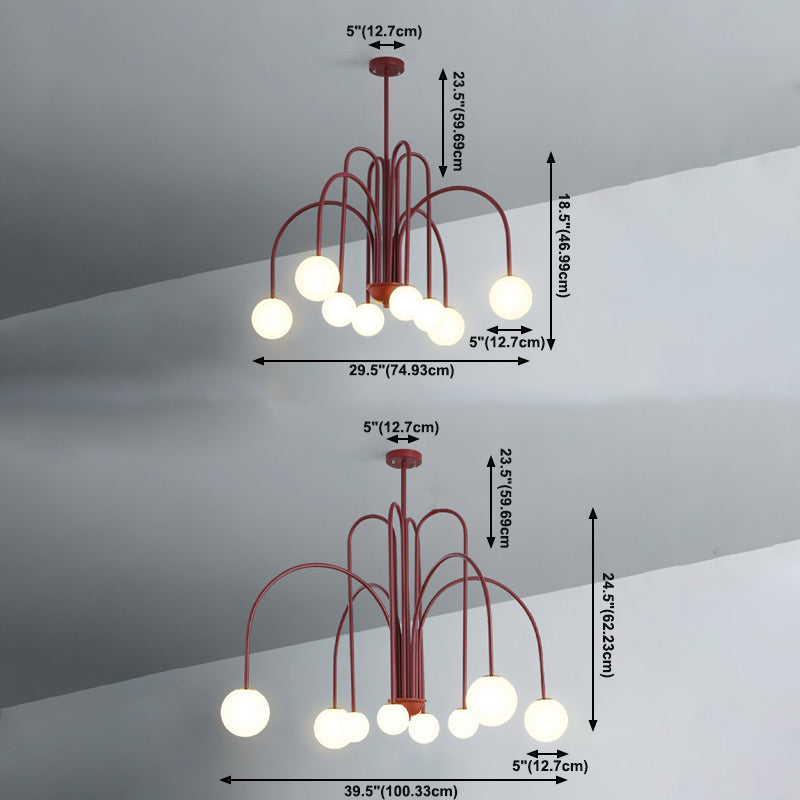 Lumières de lustre de sphère moderne en verre luminaire lustre pour le salon