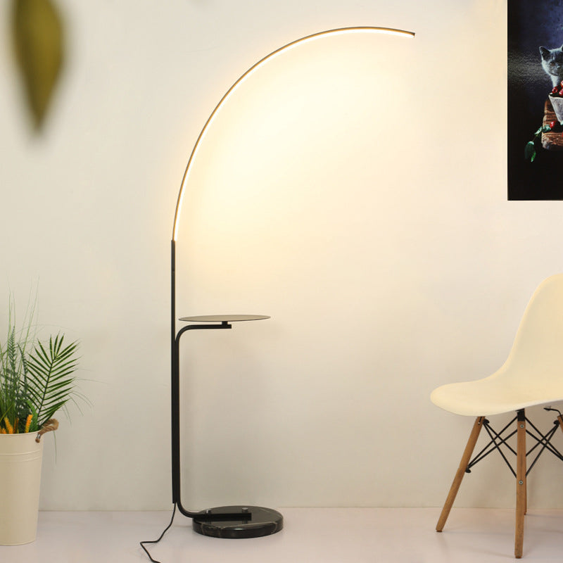 Modern Style Linear Shape Floor Lamp Metal 1 Light Adjustable Floor Lamp for Bedside