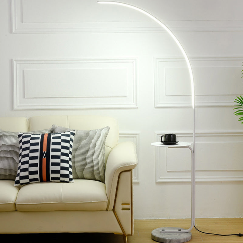 Modern Style Linear Shape Floor Lamp Metal 1 Light Adjustable Floor Lamp for Bedside