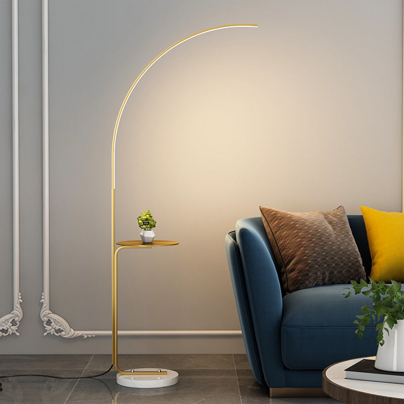 Modern Style Linear Shape Floor Lamp Metal 1 Light Adjustable Floor Lamp for Bedside