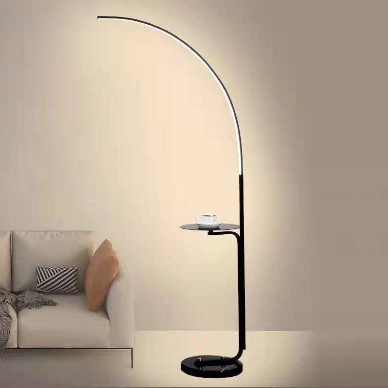 Modern Style Linear Shape Floor Lamp Metal 1 Light Adjustable Floor Lamp for Bedside