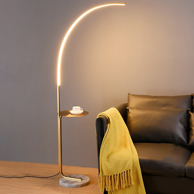 Modern Style Linear Shape Floor Lamp Metal 1 Light Adjustable Floor Lamp for Bedside