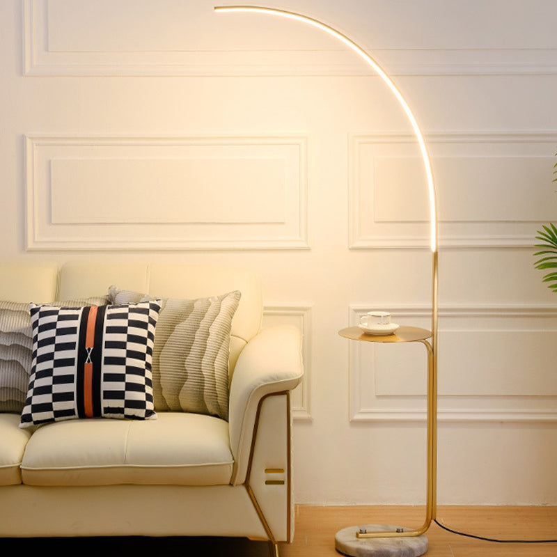 Modern Style Linear Shape Floor Lamp Metal 1 Light Adjustable Floor Lamp for Bedside