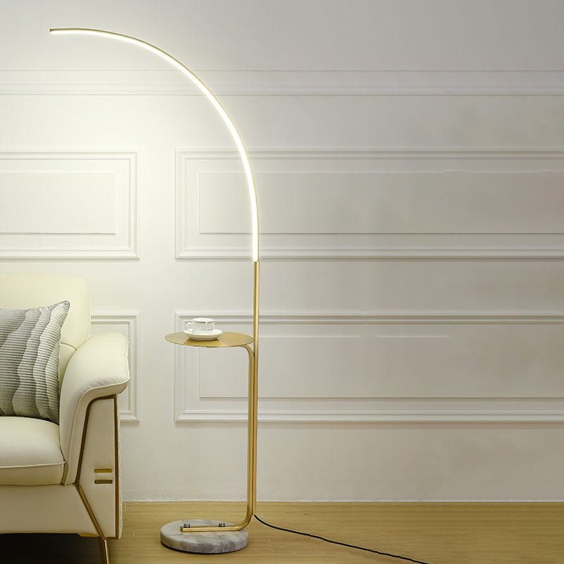 Modern Style Linear Shape Floor Lamp Metal 1 Light Adjustable Floor Lamp for Bedside