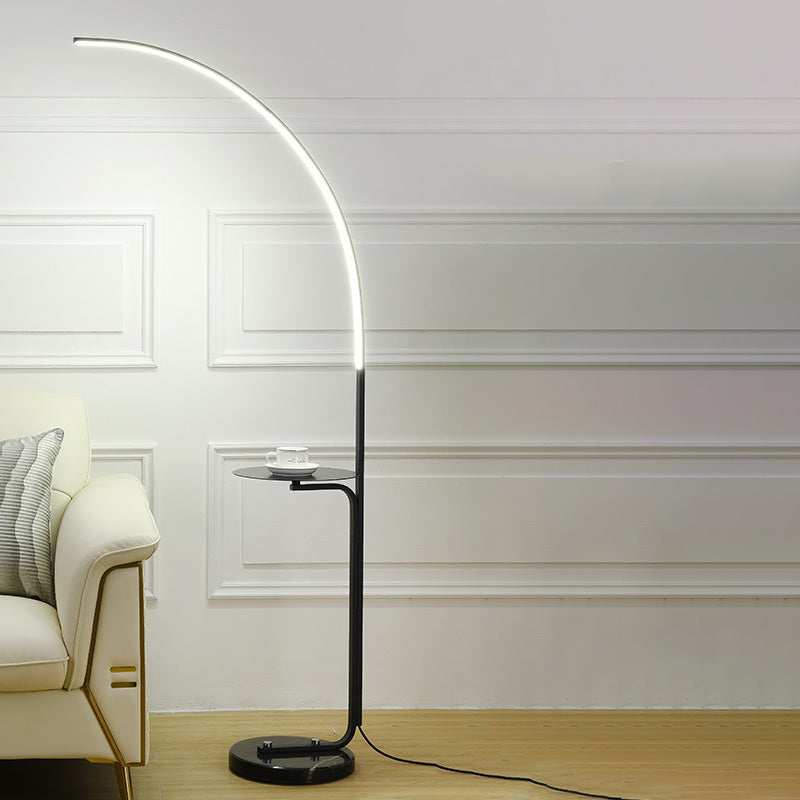 Modern Style Linear Shape Floor Lamp Metal 1 Light Adjustable Floor Lamp for Bedside