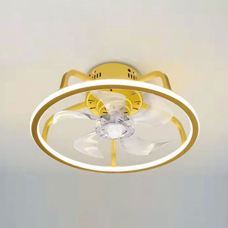 Contemporary Round LED Ceiling Fan Light Creative Flush Mount Light for Living Room