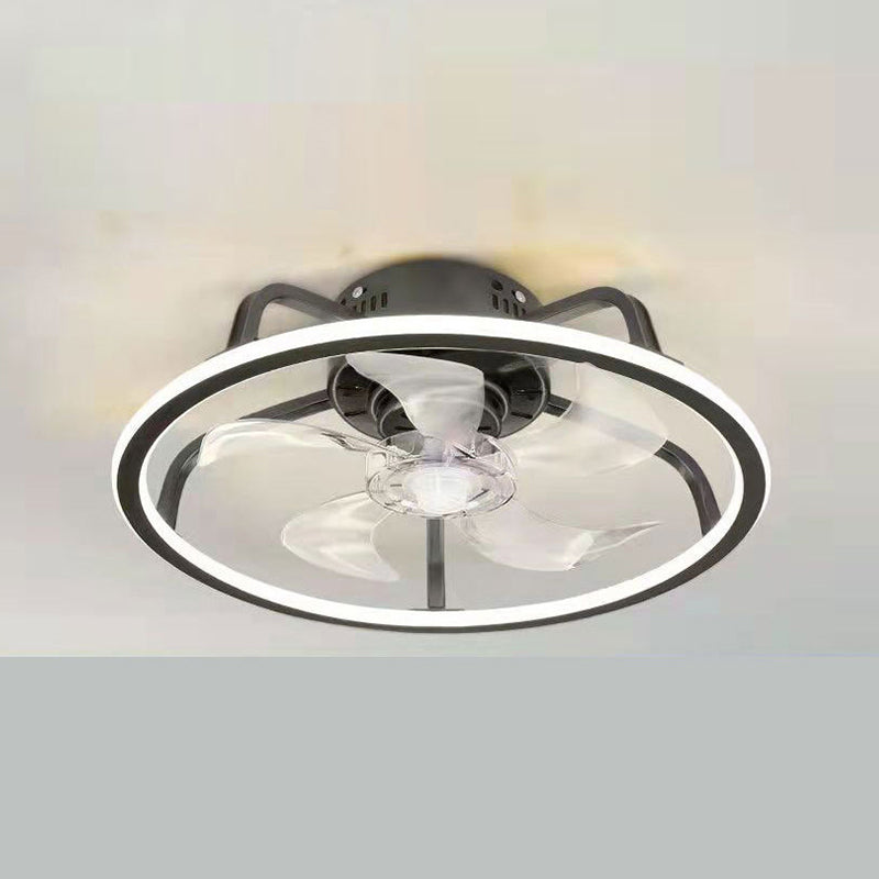 Contemporary Round LED Ceiling Fan Light Creative Flush Mount Light for Living Room