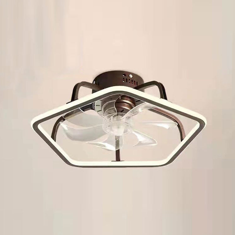 Contemporary Round LED Ceiling Fan Light Creative Flush Mount Light for Living Room