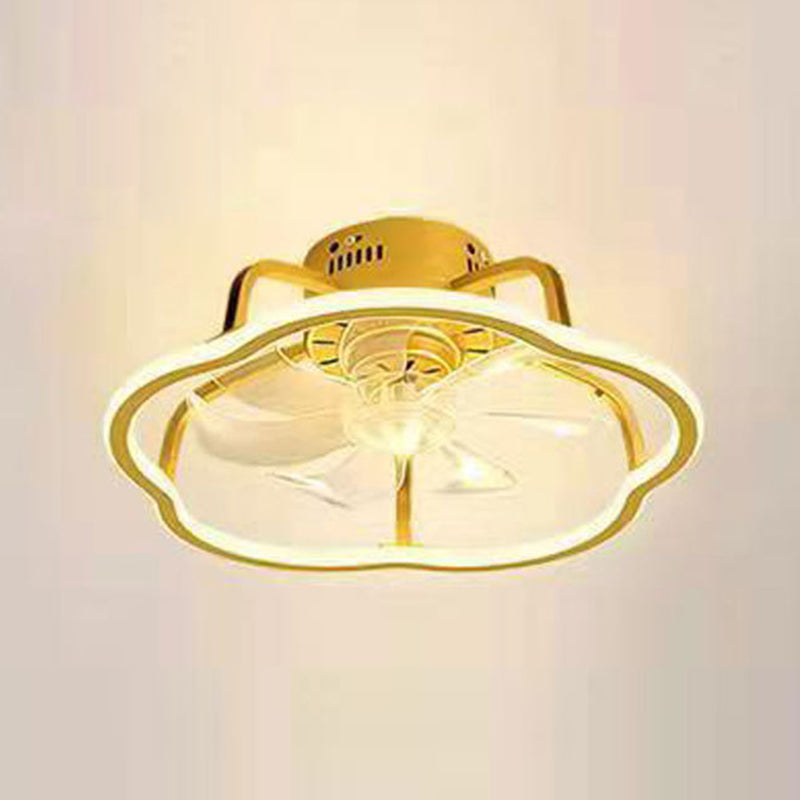 Contemporary Round LED Ceiling Fan Light Creative Flush Mount Light for Living Room