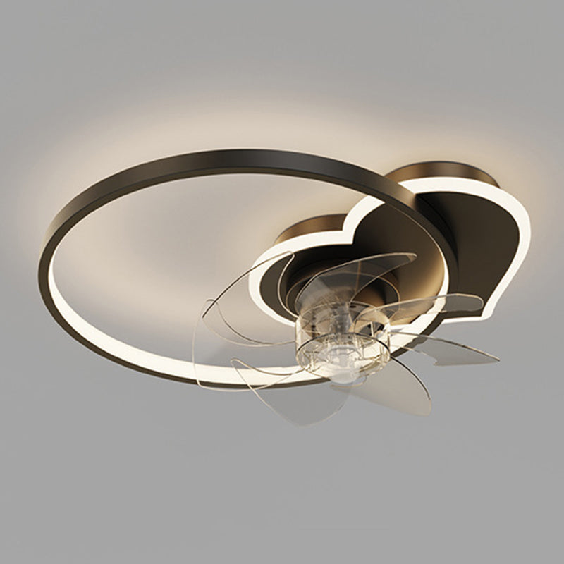 Contemporary LED Ceiling Fan Light Linear Flush Mount Light for Living Room