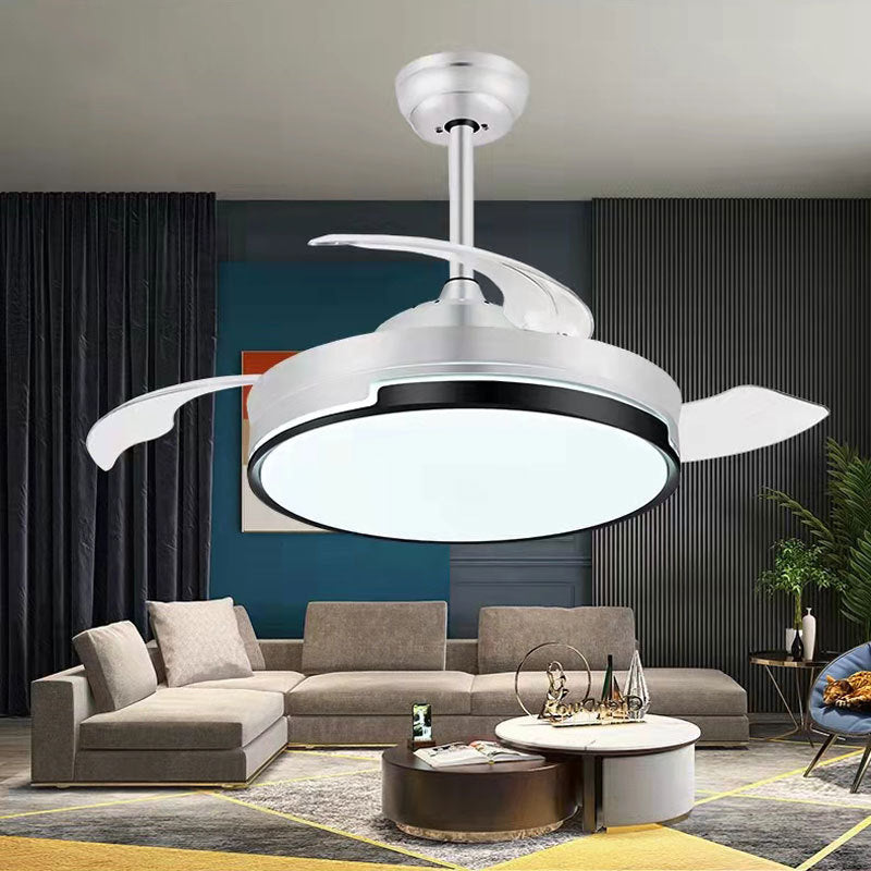 Contemporary Round LED Ceiling Fan Light Minimalism Flush Mount Light for Living Room