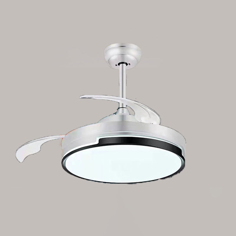 Contemporary Round LED Ceiling Fan Light Minimalism Flush Mount Light for Living Room