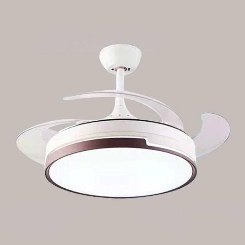 Contemporary Round LED Ceiling Fan Light Minimalism Flush Mount Light for Living Room