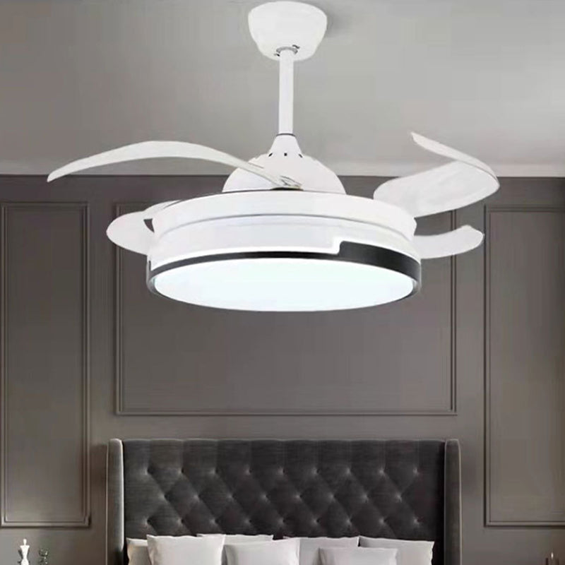 Contemporary Round LED Ceiling Fan Light Minimalism Flush Mount Light for Living Room