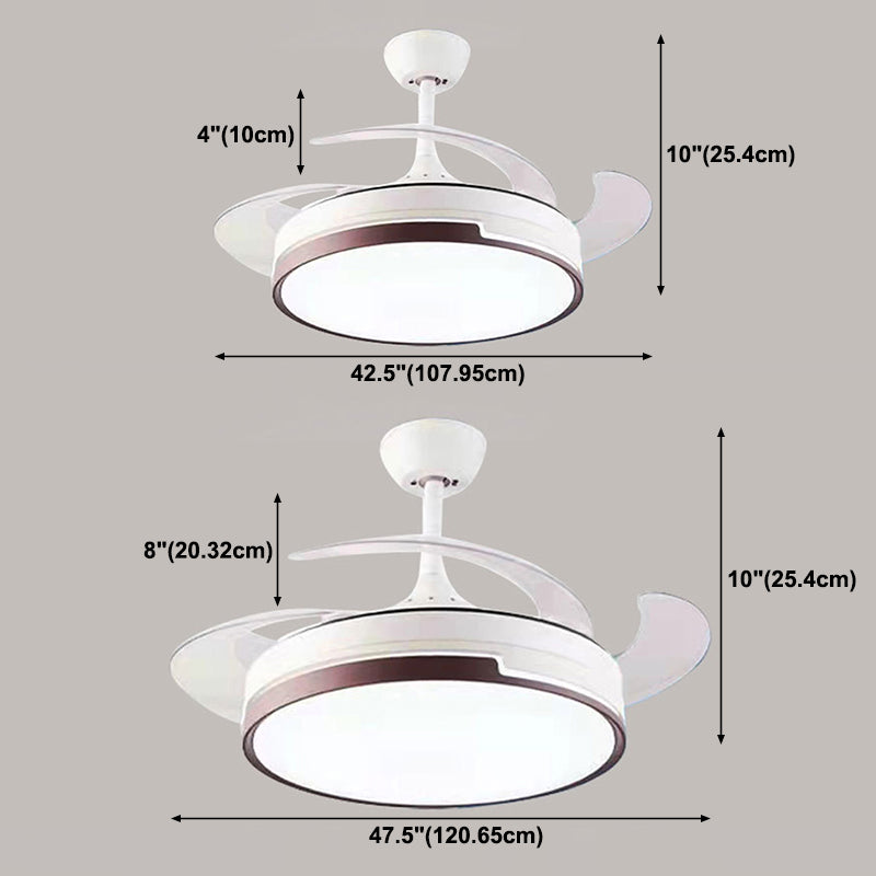 Contemporary Round LED Ceiling Fan Light Minimalism Flush Mount Light for Living Room