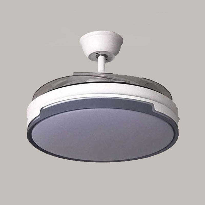 Contemporary Round LED Ceiling Fan Light Minimalism Flush Mount Light for Living Room