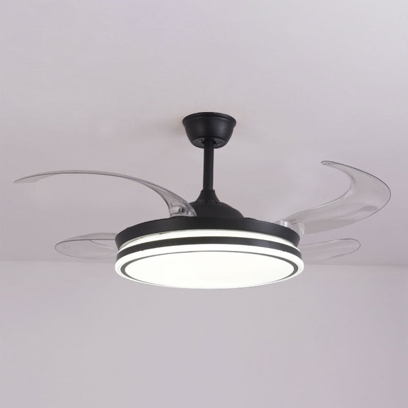 Contemporary Round LED Ceiling Fan Light Minimalism Flush Mount Light for Living Room