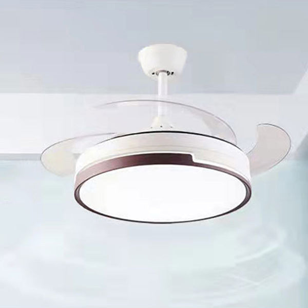 Contemporary Round LED Ceiling Fan Light Minimalism Flush Mount Light for Living Room