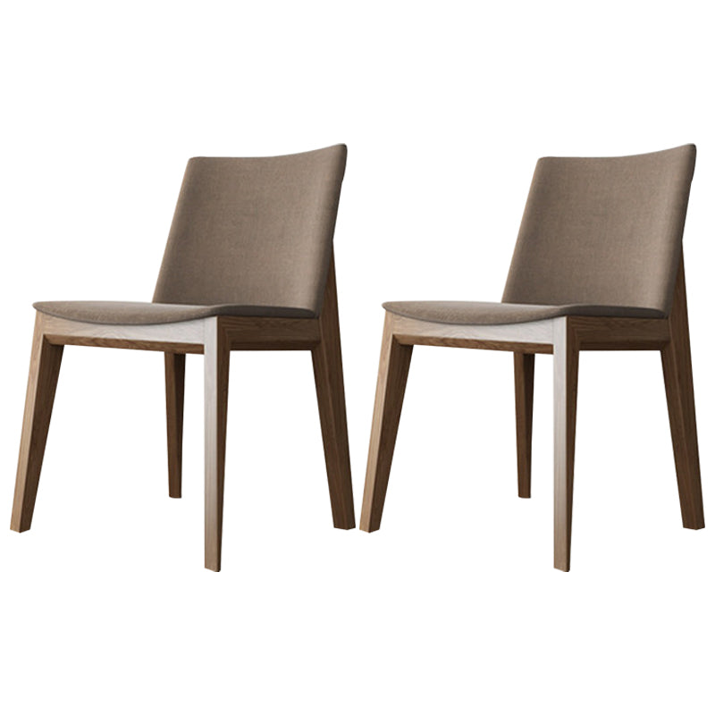 Contemporary Style Dining Chairs Dining Armless Side Chairs with Wooden Legs