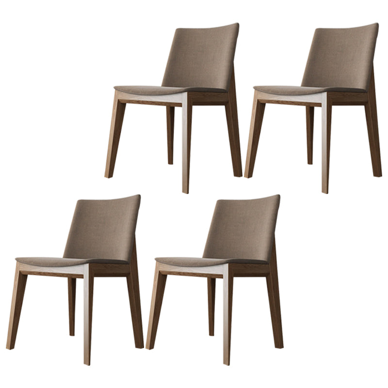 Contemporary Style Dining Chairs Dining Armless Side Chairs with Wooden Legs