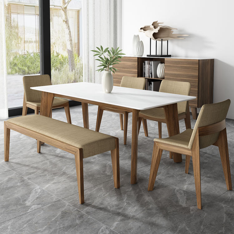 Contemporary Style Dining Chairs Dining Armless Side Chairs with Wooden Legs