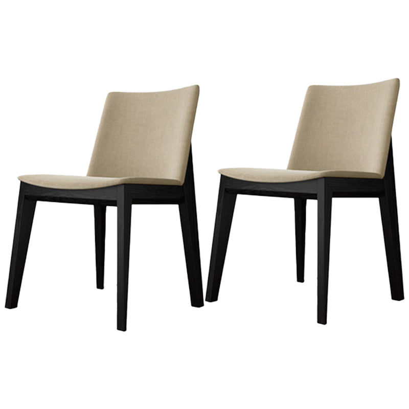 Contemporary Style Dining Chairs Dining Armless Side Chairs with Wooden Legs