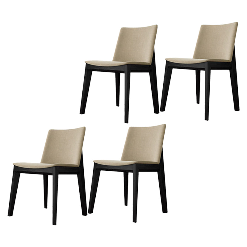 Contemporary Style Dining Chairs Dining Armless Side Chairs with Wooden Legs