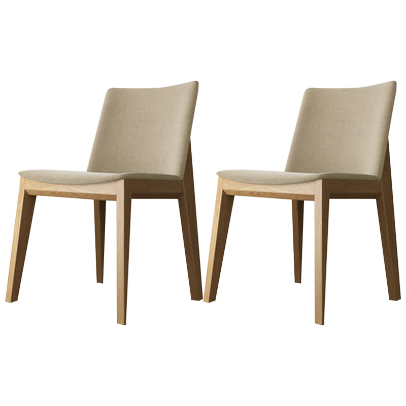 Contemporary Style Dining Chairs Dining Armless Side Chairs with Wooden Legs