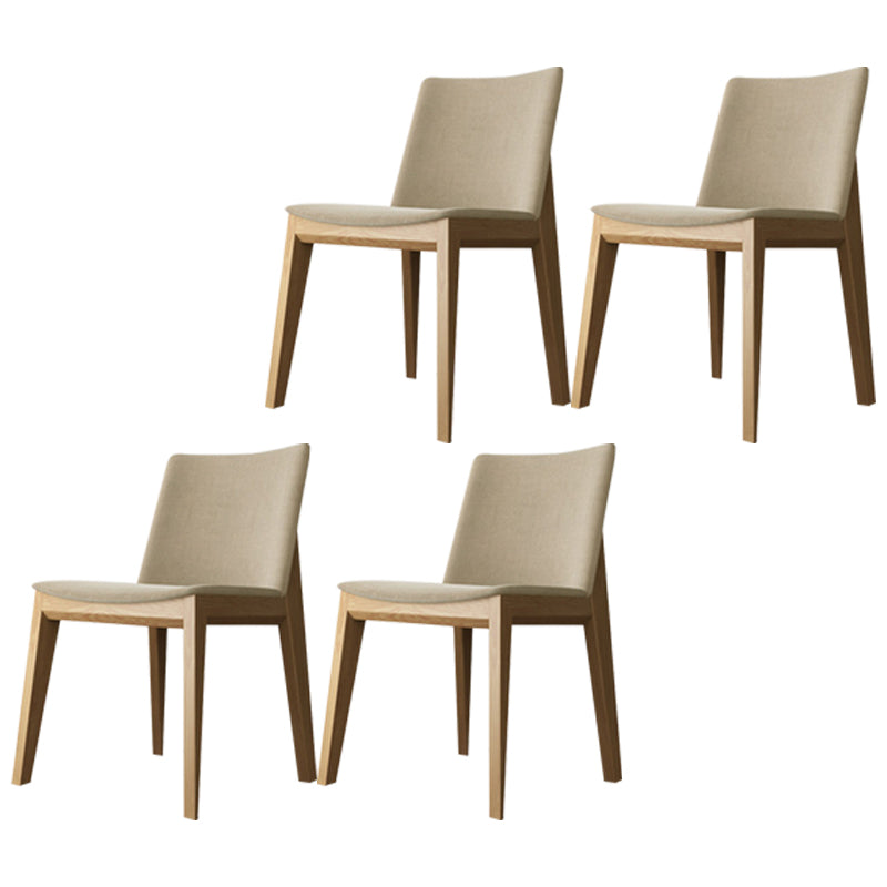 Contemporary Style Dining Chairs Dining Armless Side Chairs with Wooden Legs