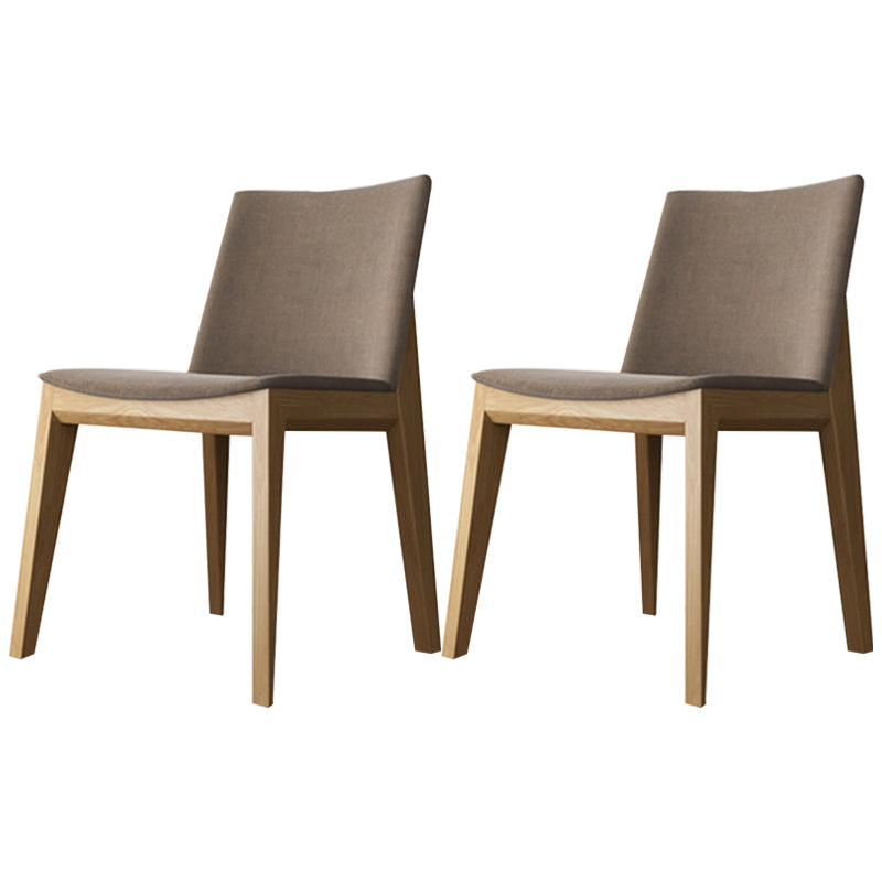 Contemporary Style Dining Chairs Dining Armless Side Chairs with Wooden Legs