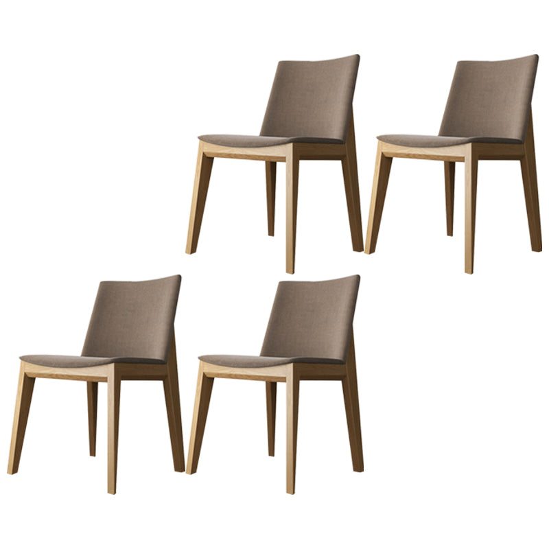 Contemporary Style Dining Chairs Dining Armless Side Chairs with Wooden Legs