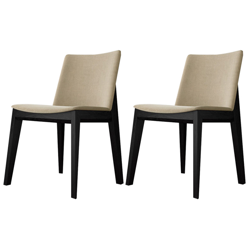 Contemporary Style Dining Chairs Dining Armless Side Chairs with Wooden Legs