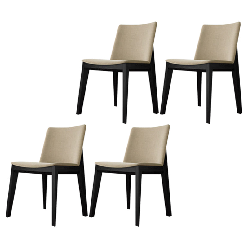 Contemporary Style Dining Chairs Dining Armless Side Chairs with Wooden Legs