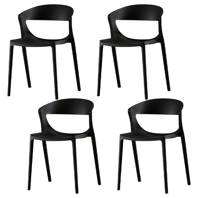 Modern Dining and Accent Chairs Indoor-Outdoor Plastic Open Back Side Chair