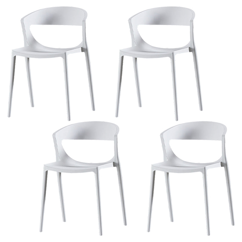 Modern Dining and Accent Chairs Indoor-Outdoor Plastic Open Back Side Chair