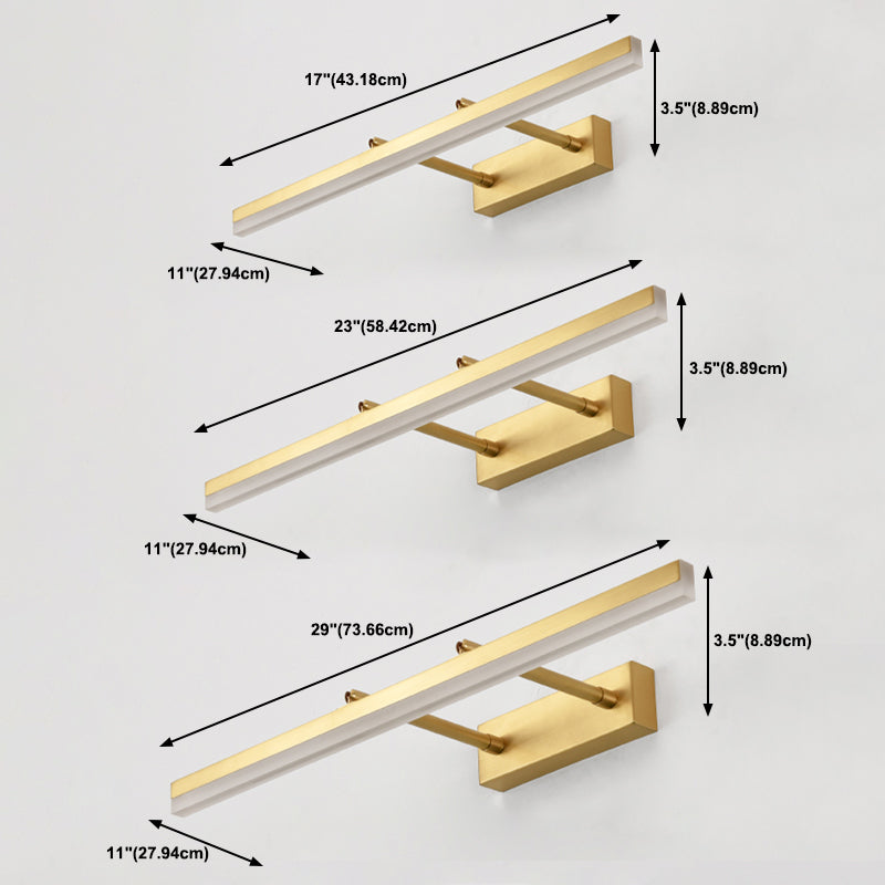 Licina de pared de metal de estilo de pared lineal de 1 luces para el baño