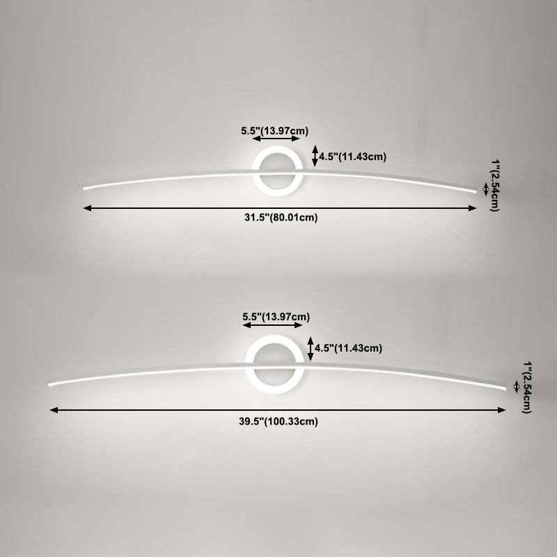 2 iluminación de pared de metal de estilo de pared lineal lineal de luz para el baño de la ducha