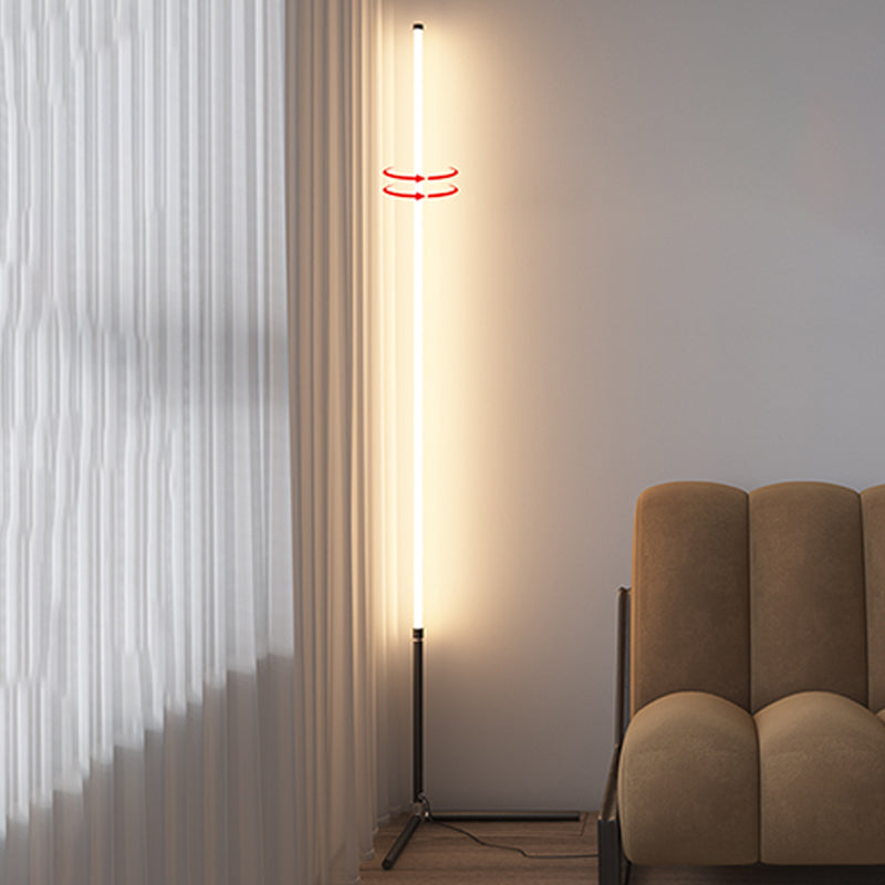 Lampada da pavimento a forma lineare contemporanea in metallo a 1 luce