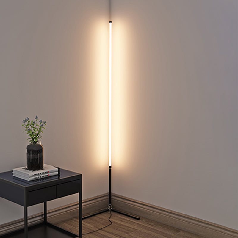 Lámpara de mopa de forma lineal contemporánea de metal de 1 luz lámpara de piso