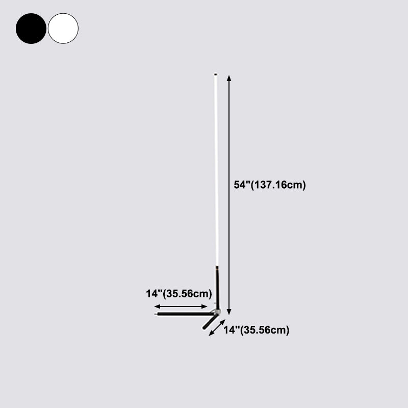 Lampada da pavimento a forma lineare contemporanea in metallo a 1 luce