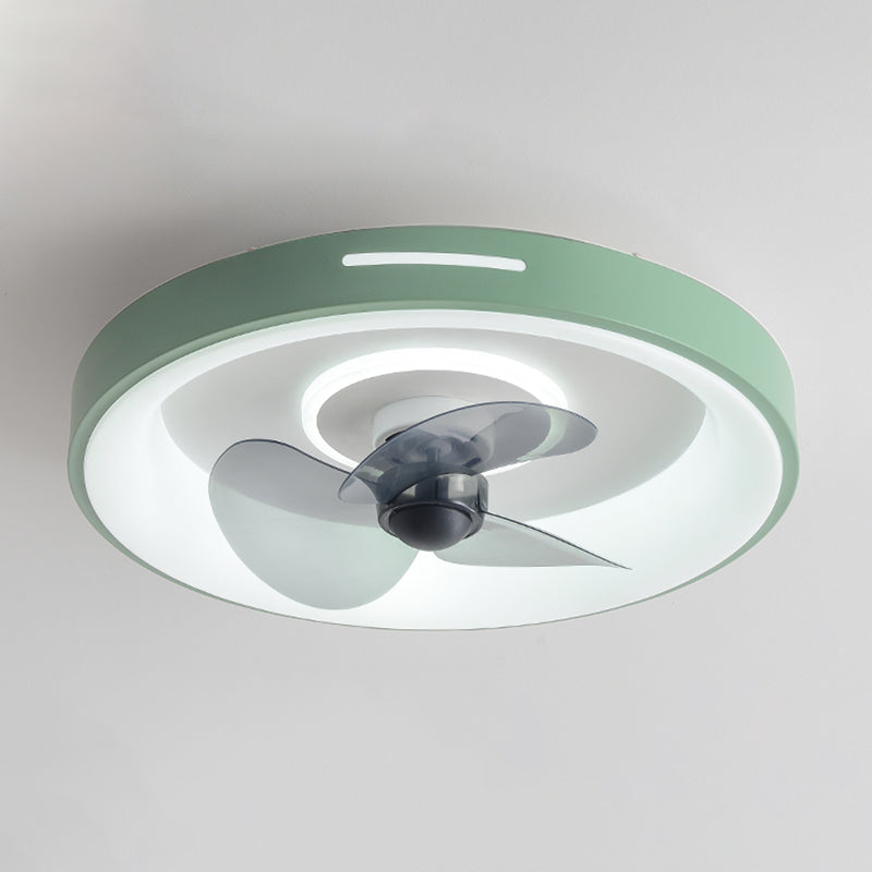 Ventilateur de plafond géométrique en métal lumières modernes 2 lumières LED LED LUME