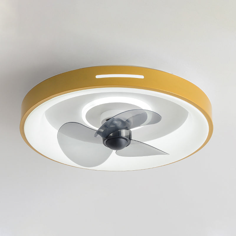 Ventilateur de plafond géométrique en métal lumières modernes 2 lumières LED LED LUME