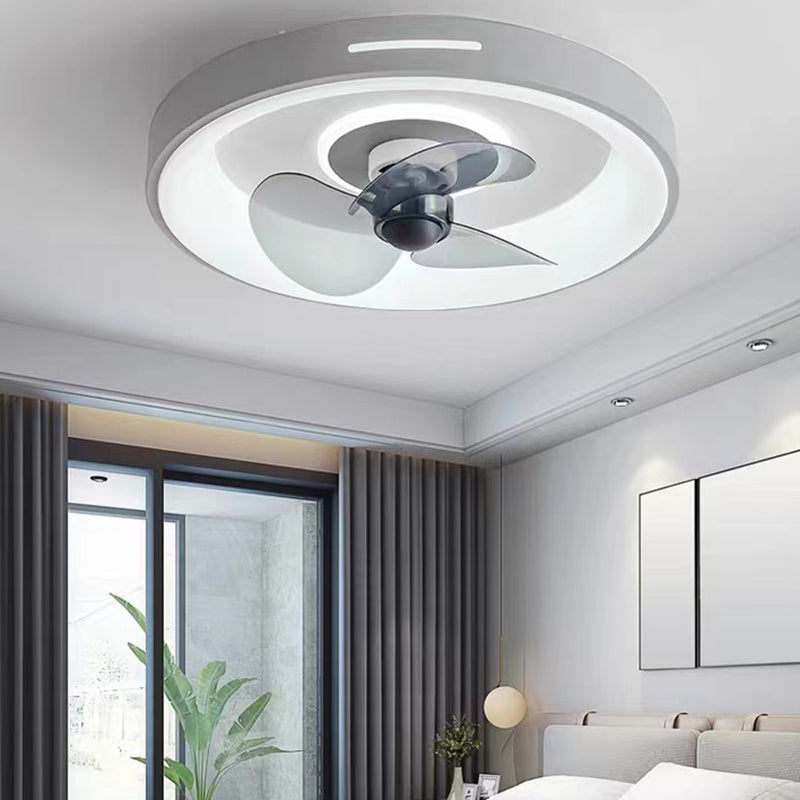 Ventilateur de plafond géométrique en métal lumières modernes 2 lumières LED LED LUME