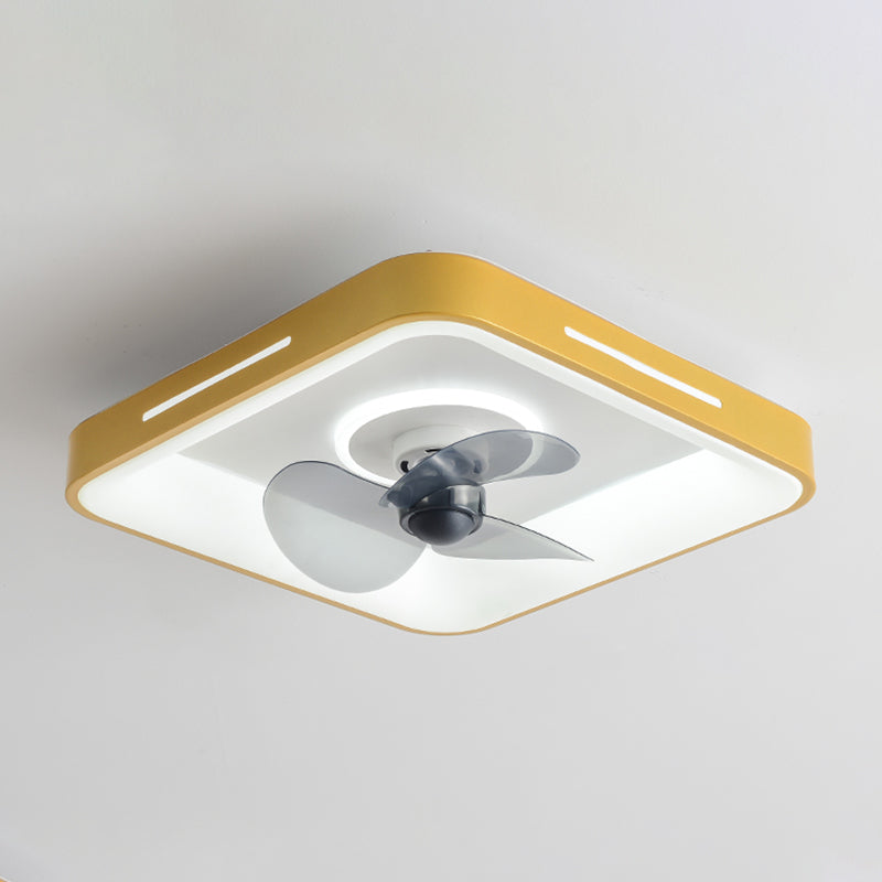 Ventilateur de plafond géométrique en métal lumières modernes 2 lumières LED LED LUME