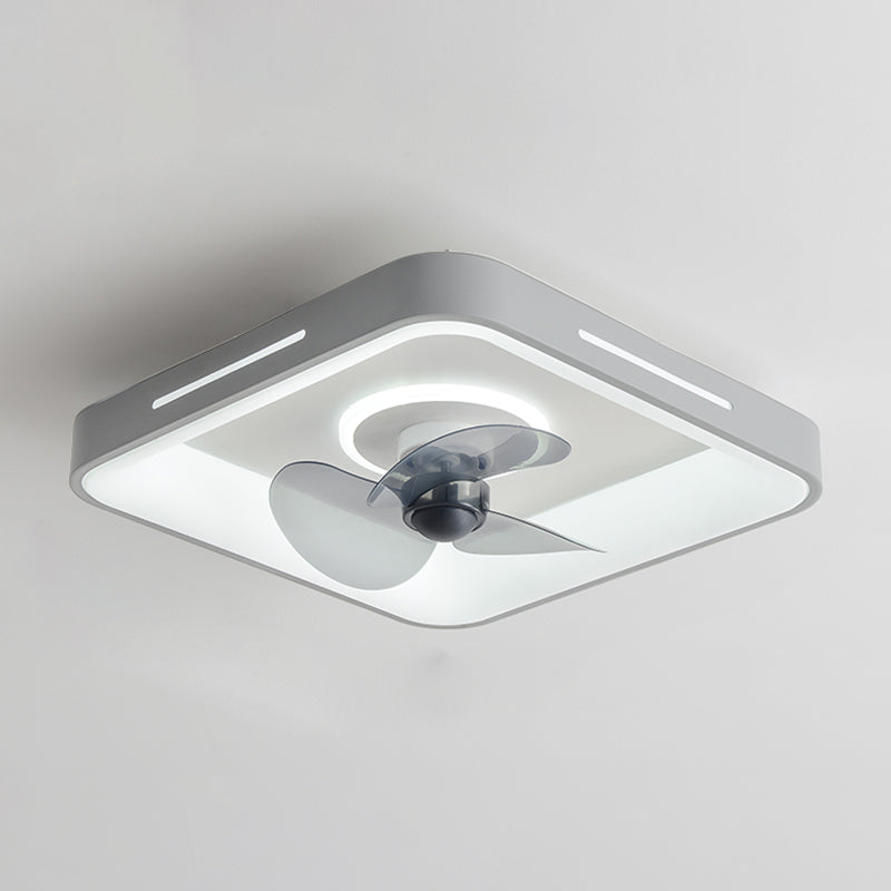 Ventilateur de plafond géométrique en métal lumières modernes 2 lumières LED LED LUME