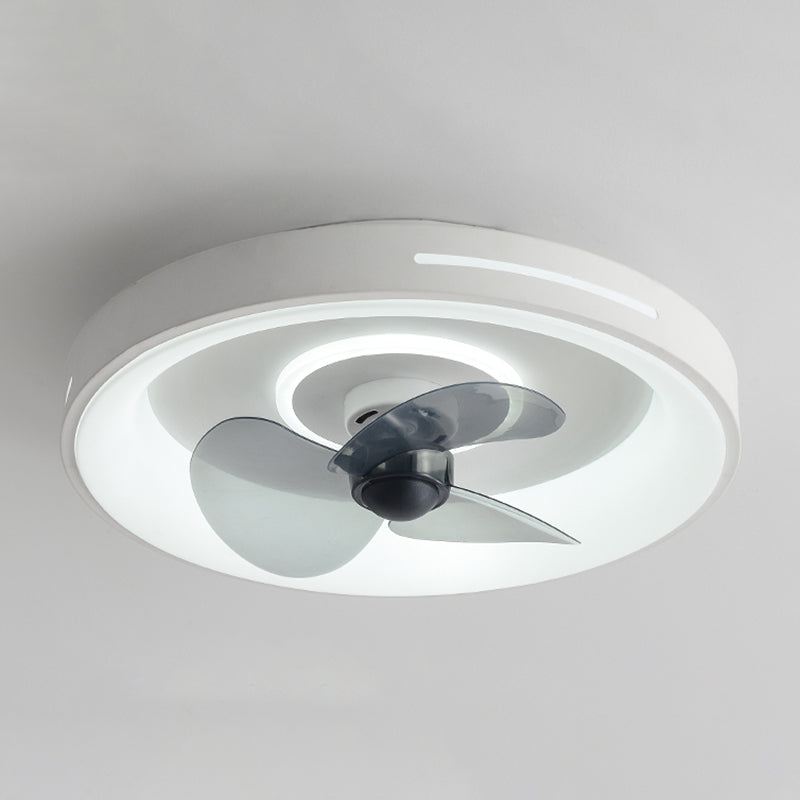 Ventilateur de plafond géométrique en métal lumières modernes 2 lumières LED LED LUME