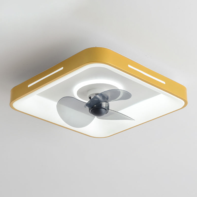 Ventilateur de plafond géométrique en métal lumières modernes 2 lumières LED LED LUME