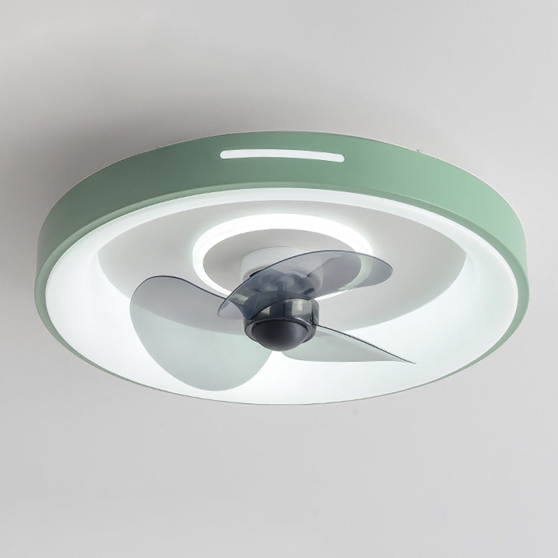 Ventilateur de plafond géométrique en métal lumières modernes 2 lumières LED LED LUME