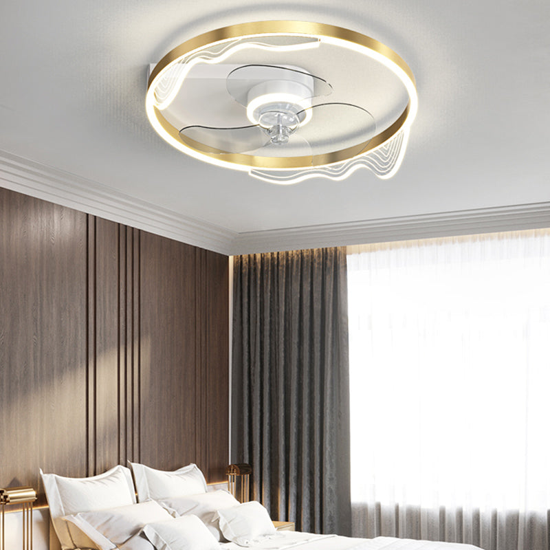 Metal Fan Ceiling Lights Modern Style Multi Lights Flush Mount Lamp for Bedroom